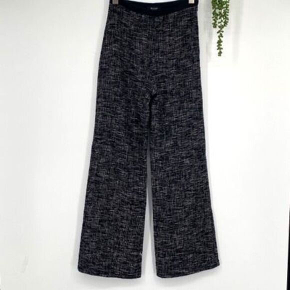 Sand Copenhagen Wool Blend Tweed Wide Leg High-Rise Pants Black White 34 /XS‎ - Picture 16 of 16